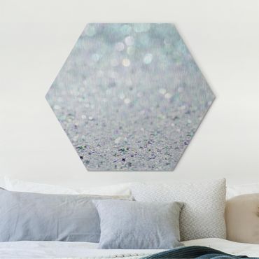 Hexagone en alu Dibond - Princess Glitter Landscape In Mint Colour