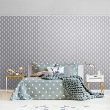 Metallic wallpaper - White Dots On Gray