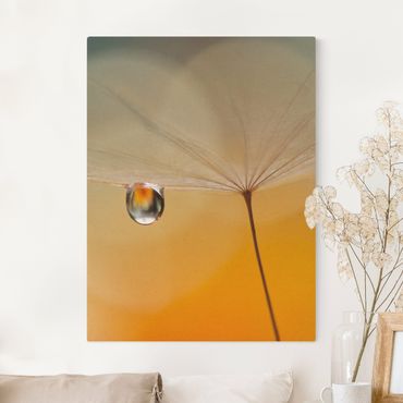 Tableau sur toile naturel - Dandelion In Orange - Format portrait 3:4