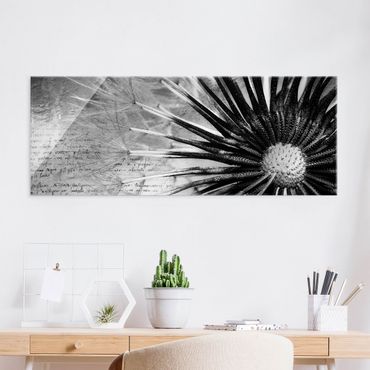 Tableau en verre - Dandelion Black & White