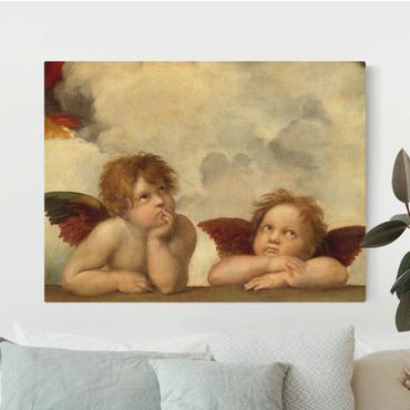 Tableau sur toile naturel - Rafael - The Two Cherubs - Format paysage 4:3