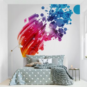 Papier peint - Rainbow Wave And Bubbles
