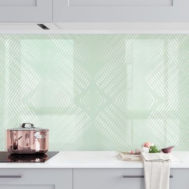 Revêtements muraux pour cuisine - Rhombic Pattern With Stripes In Mint Colour II