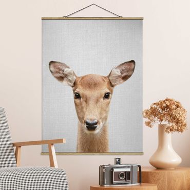 Tableau en tissu avec porte-affiche - Roe Deer Rita - Format portrait 3:4