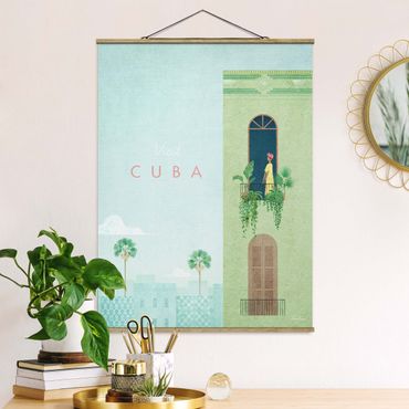 Tableau en tissu avec porte-affiche - Tourism Campaign - Cuba - Format portrait 3:4