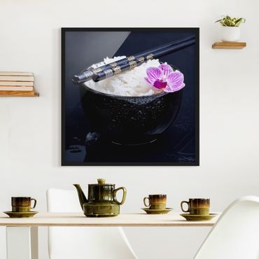 Poster encadré - Rice Bowl With Orchid