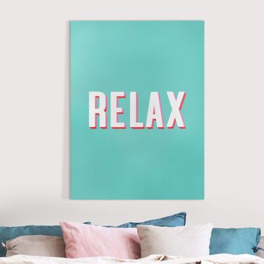Tableau sur toile - Relax Typo On Blue