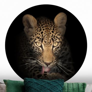 Papier peint rond autocollant - Resting Leopard