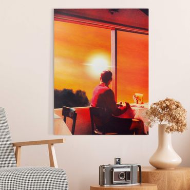 Tableau sur toile - Retro Collage - Breakfast With A View - Format portrait 3:4