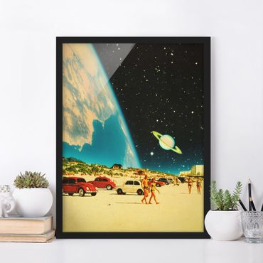 Poster encadré - Retro Collage - Galactic Beach