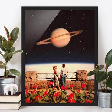 Poster encadré - Retro Collage - Love In Space