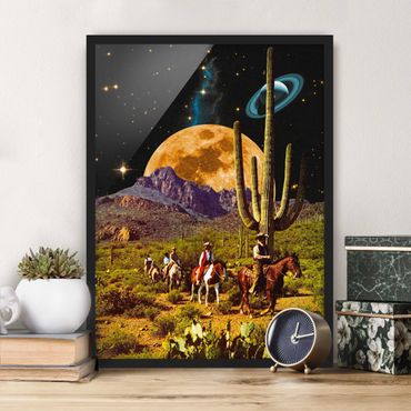 Poster encadré - Retro Collage - Space Cowboys