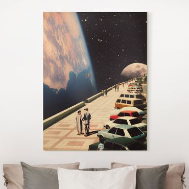 Tableau sur toile - Retro Collage - Boardwalk In Space - Format portrait 3:4