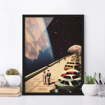 Poster encadré - Retro Collage - Boardwalk In Space