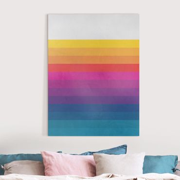 Tableau sur toile - Retro Rainbow Stripes