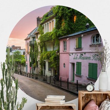 Papier peint rond autocollant - Rose Coloured Twilight In Paris