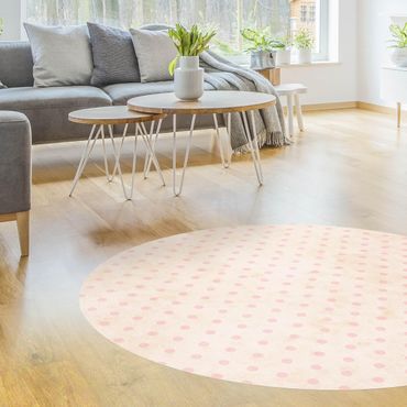 Tapis en vinyle rond|Pink Dots With Light Hatching