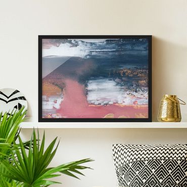 Framed poster - Pink Storm With Gold