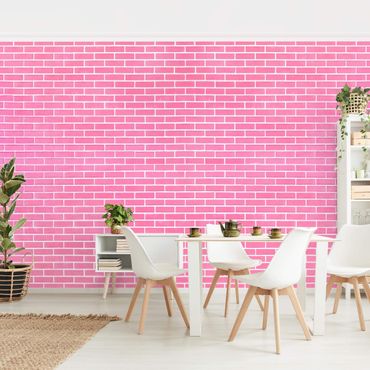 Papier peint - Pink Brick Wall