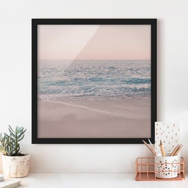 Framed poster - Reddish Golden Beach In The Morning