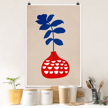 Poster reproduction - Red Flower Vase - 2:3
