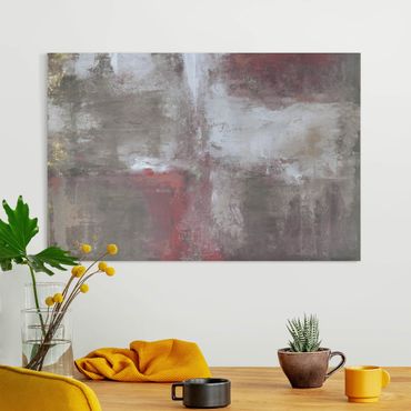 Tableau sur toile - Red Structure With Golden Accents