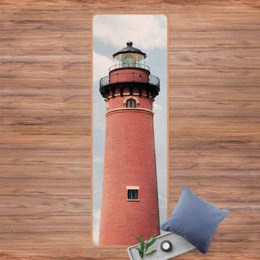 Tapis de yoga - Red Lighthouse On Sky Blue Backdrop