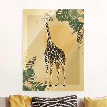 Tableau en verre - Safari Animals - Giraffe - Format portrait