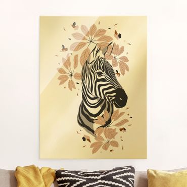Tableau en verre - Safari Animals - Portrait Zebra - Format portrait