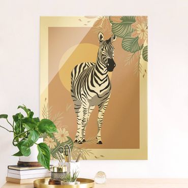 Tableau en verre - Safari Animals - Zebra - Format portrait