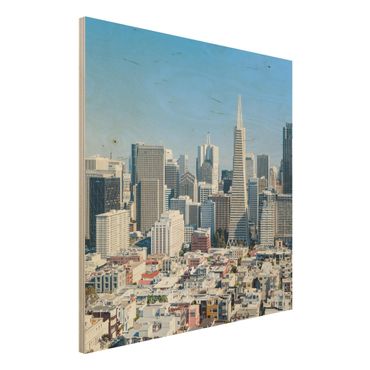 Tableau en bois - San Francisco Skyline