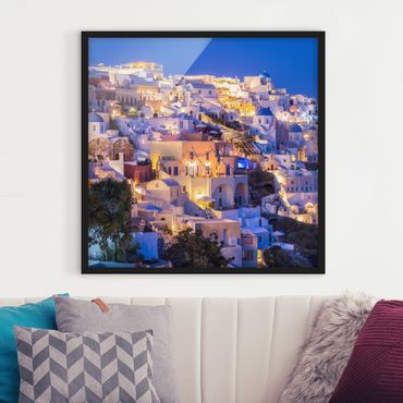 Framed poster - Santorini At Night