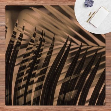 Tapis en liège - Interplay Of Shaddow And Light On Palm Fronds - Carré 1:1