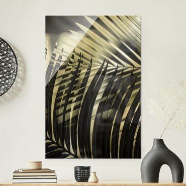 Glass print - Interplay Of Shaddow And Light On Palm Fronds
