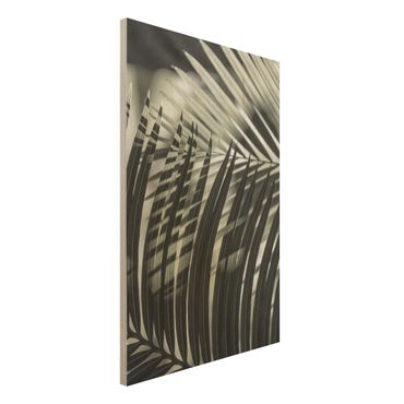 Tableau en bois - Interplay Of Shaddow And Light On Palm Fronds