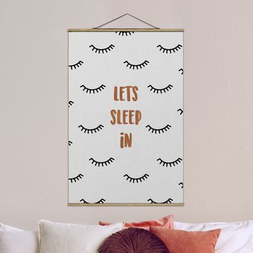 Tableau en tissu avec porte-affiche - Bedroom Quote Lets Sleep In - Format portrait 2:3