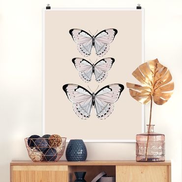 Poster - Butterfly On Beige