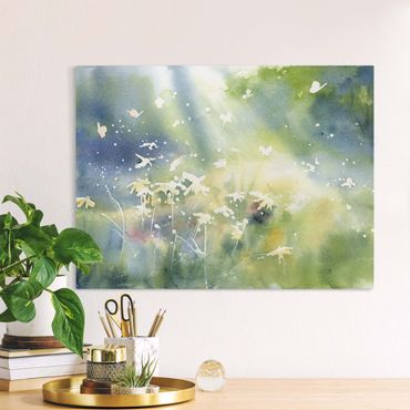 Tableau sur toile - Butterflies, light and flowers - Format paysage4:3