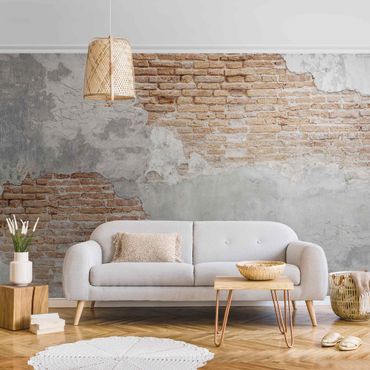 Metallic wallpaper - Shabby Brick Wall
