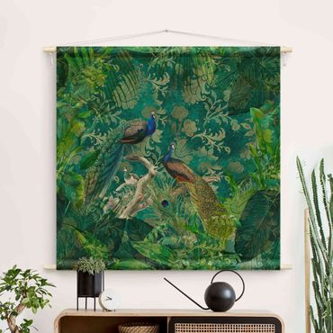 Tenture murale - Shabby Chic Collage - Noble Peacock II