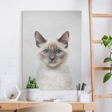 Tableau sur toile - Siamese Cat Sibylle - Format portrait 3:4