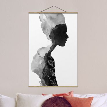 Tableau en tissu avec porte-affiche - She - Format portrait 2:3