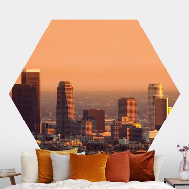 Papier peint hexagonal autocollant avec dessins - Skyline Of Los Angeles