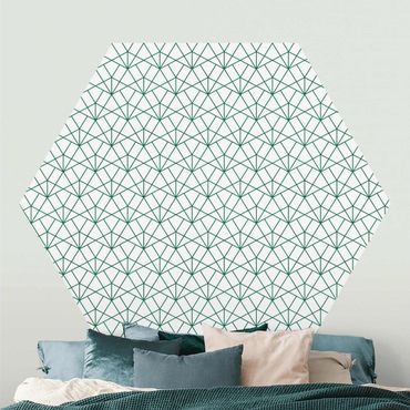 Papier peint hexagonal autocollant avec dessins - Emerald Art Deco Pattern XXL