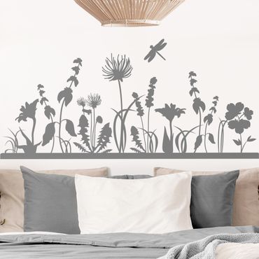 Sticker mural - Summer meadow with dragonfly