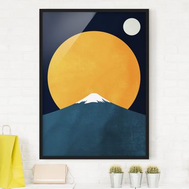 Framed poster - Sun, Moon And Mountain