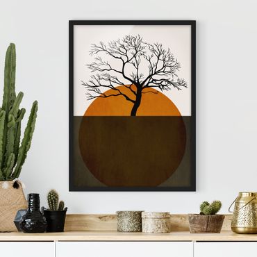 Poster encadré - Sun With Tree