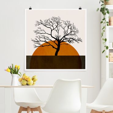 Poster reproduction - Sun With Tree - 1:1