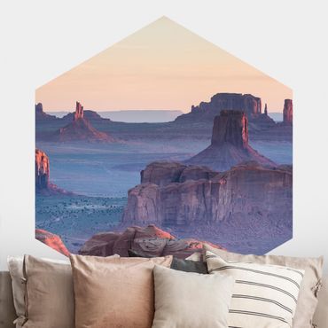 Papier peint hexagonal autocollant avec dessins - Sunrise In Arizona
