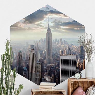 Papier peint hexagonal autocollant avec dessins - Sunrise In New York